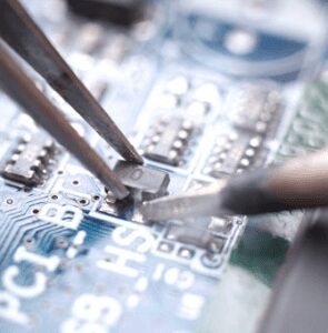 Solder defect requiring rework.